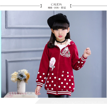 dotted coats pink clothes baby girls 4-14 years old winter jackets warm good quality hoodies children coats with fur